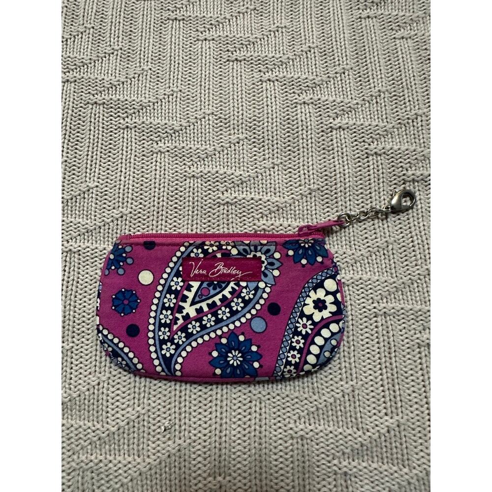 Vera Bradley boysenberry ID zip case keychain